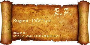 Regner Péter névjegykártya